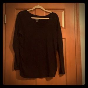 Black Maternity Shirt with Gathered Sides